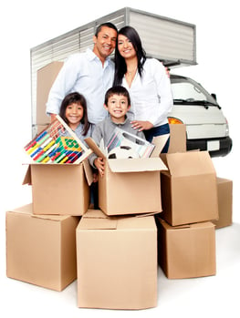 Family moving house needing the truck services to carry boxes